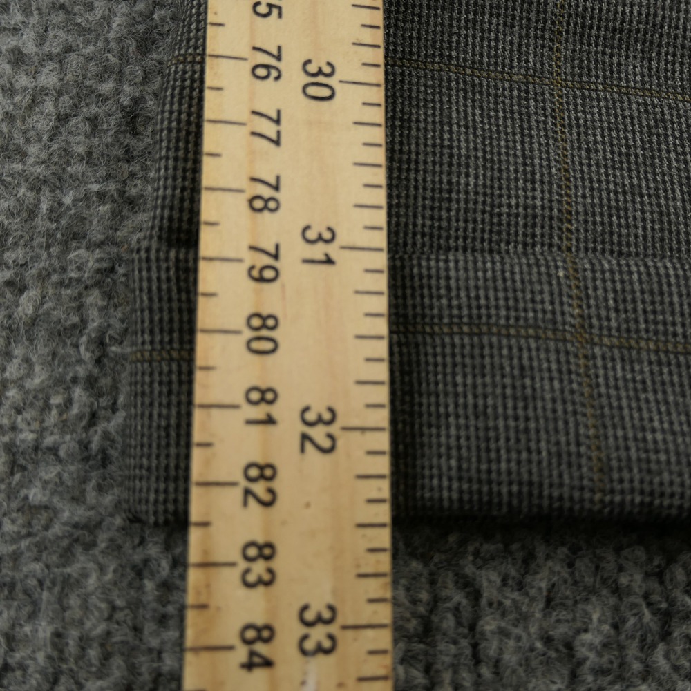Hart Schaffner Marx Dress Pants Mens 40x32 Pleated Cuffed Grey Windowpane‎ Check - Picture 16 of 16